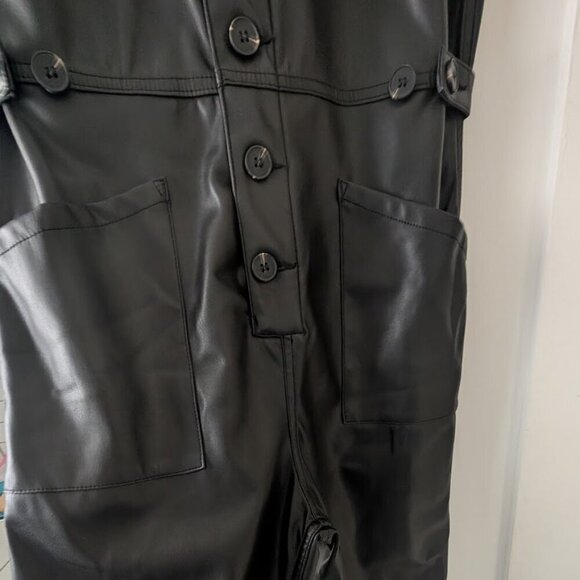 Pistola | Grover Vegan Leather Jumpsuit In Black - Picture 7 of 14